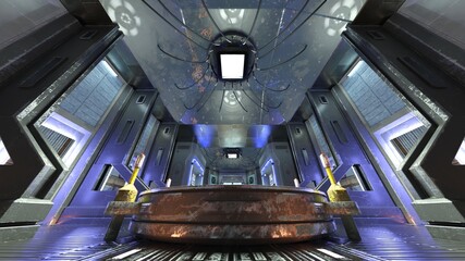 宇宙船通路　3DCGレンダリング © tsuneomp