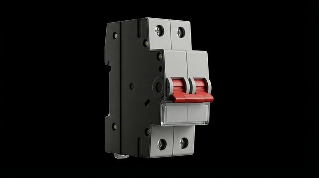 Automation Hardware: Dual Pole Circuit Breaker on Black