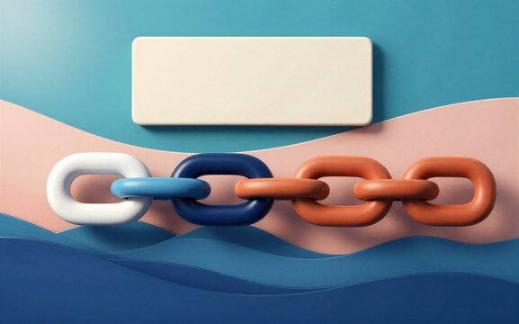 Colorful chains link together symbolizing connection and unity