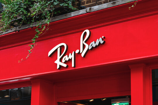 Ray Ban Store Sign On Bright Red Facade