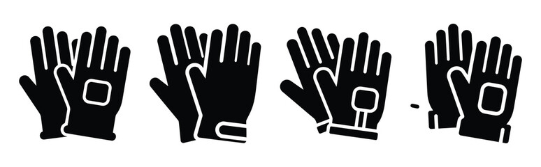 Obraz premium gloves silhouette simple icon set, black color and white background