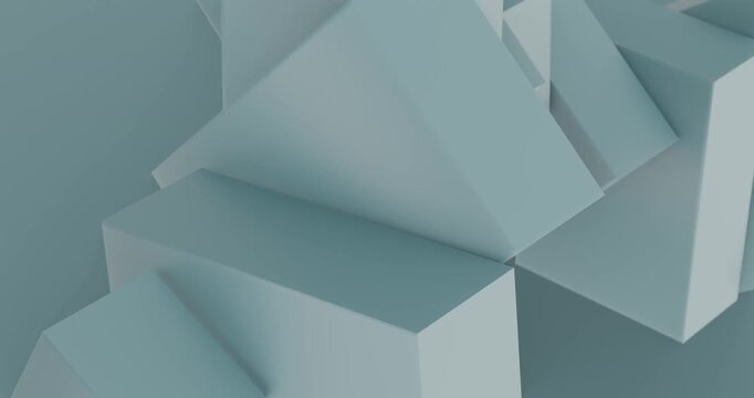 Abstract pastel blue 3d geometric cubes background looping animation