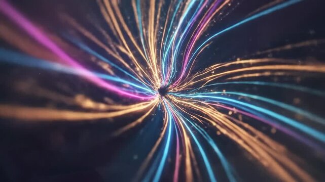 Colorful abstract lines and curves flow across a smooth digital background, subtle gradients and layered patterns creating depth and visual rhythm, luminous highlights enhancing motion and contrast,