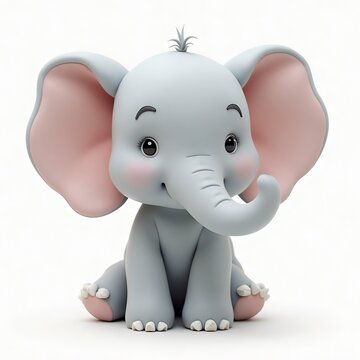 ゾウのふんわり動物イラスト