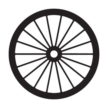 Wagon wheel icon illustrated on background