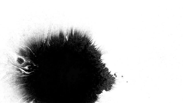 Black Ink Spreading in Water, Abstract Chinese Ink Diffusion Motion