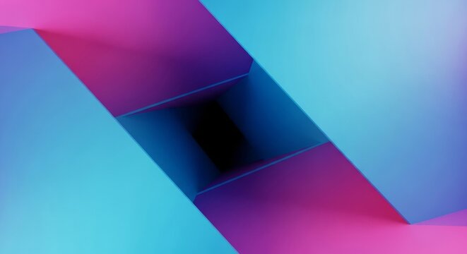 A vast conceptual void where geometric planes intersect at impossible angles, creating a sense of infinite depth and distorted spatial reality, geometry, surreal, strange