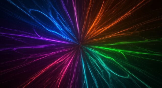 A vast dark void featuring non-linear light gradients that swirl toward a central point, symbolizing the inward collapse of temporal flow, abstract, dimension, cosmic