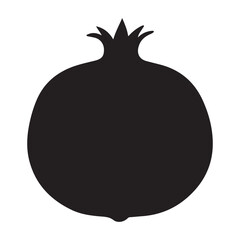 Fototapeta premium Pomegranate silhouette vector flat illustration on white background.