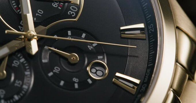 Men&rsquo;s Watch Dial Macro Cinematic Shot