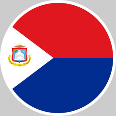 Obraz premium Sint Maarten National Flag Vector Illustration in Circle Shape, High Quality Design