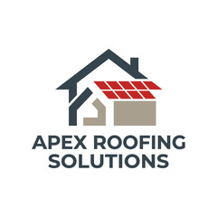 Fototapeta premium Apex Roofing Solutions Logo Design for Construction and Home Repair Business. EPS Editable. Vector Illustrations.