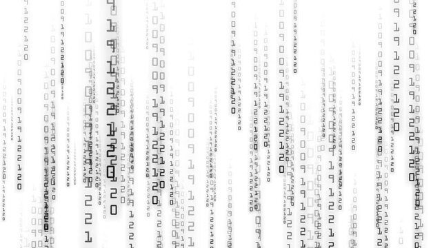 Falling Binary Code Background Vertical Digital Data Rain Animation