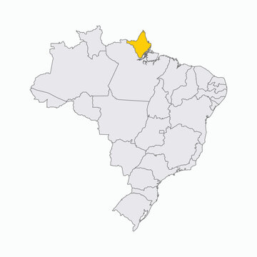 Map of Brazil with Highlighted State of Amapa
