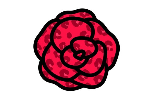 赤のヒョウ柄のバラ