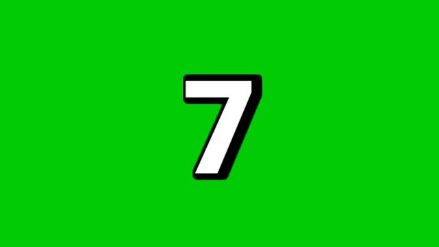 Number 7 smoke special effects animation on green screen white and red color for video elements