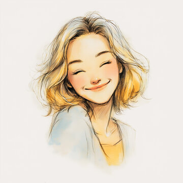 笑顔の女性イラスト