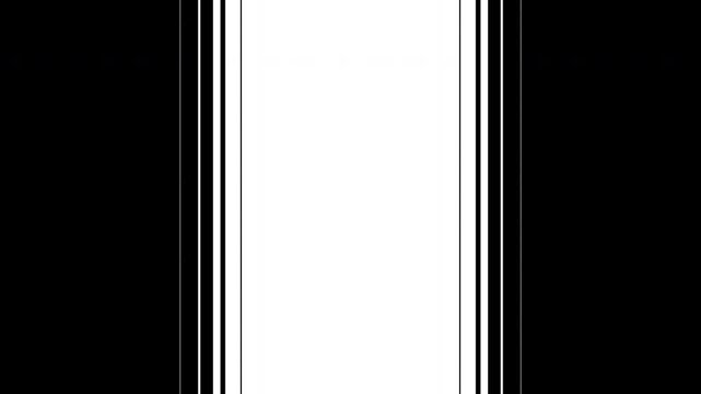 Dynamic Vertical Frame Wipe Transition Animation Black and White Background. 4K