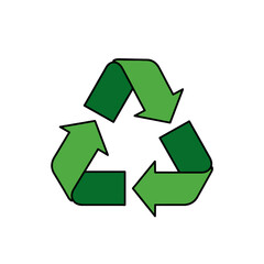 Fototapeta premium A green recycling symbol isolated on a clean white background