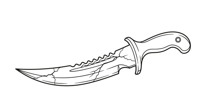Cracked Hunting Knife Illustration