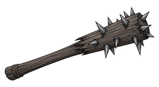 Spiked Wooden Club Weapon
