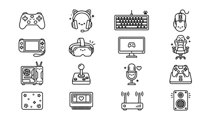 Collection of various computer and gaming icons. © Lakon