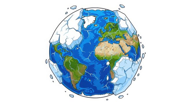 illustration of earth globe with water splashes