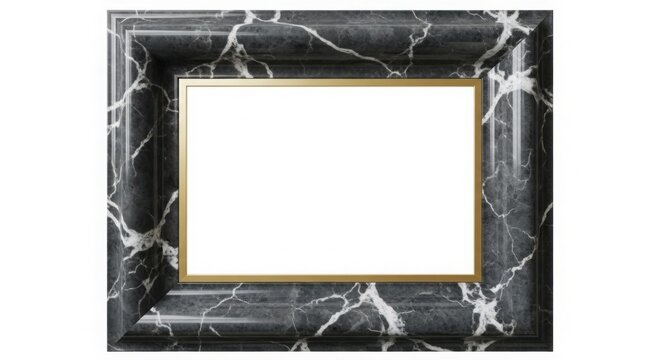 black marble picture frame with gold inner border
