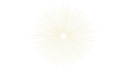 Obraz premium Elegant golden sunburst design with radiating lines for graphic decoration.