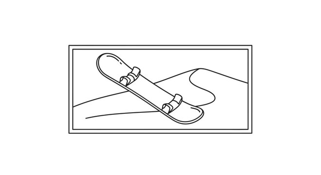 Line Art Sandboard on Dune Landscape