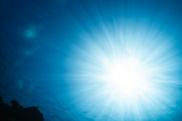 Obraz premium Underwater Scene with Strong Sun Rays