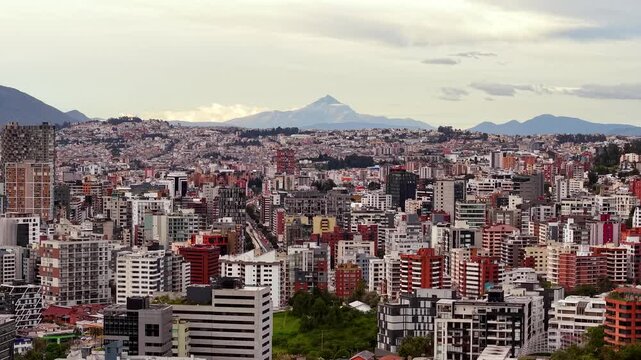 Aerial drone View of Cotopaxi Volcano from Quito Ecuador, Cinematic Drone Landscape of Andes Mountains