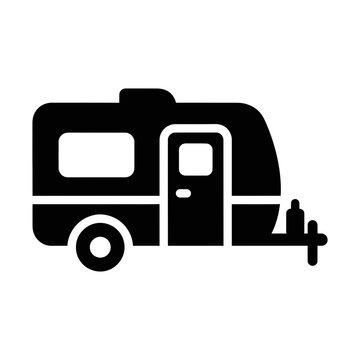 travel trailer caravan glyph icon