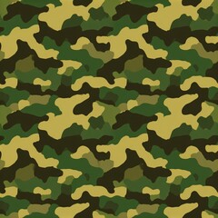 Fototapeta premium Camouflage pattern in green, yellow, and brown for military and tactical design applications in fashion and advertising, military, tactical, fashion, design, advertising