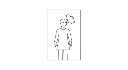 Fototapeta premium Person thinking, speech bubble icon, idea concept, contemplation, brainstorming, mental activity