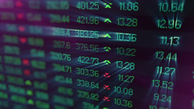 Financial stock market chart and candlestick data trends with investment analytics for trading and portfolio management.