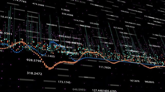 Financial stock market chart and candlestick data trends with investment analytics for trading and portfolio management.