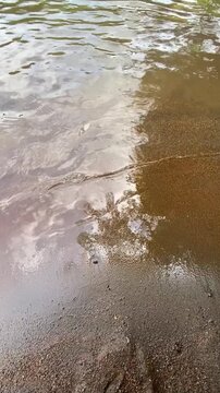 water flows in the river