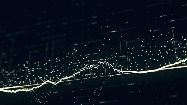 Financial stock market chart and candlestick data trends with investment analytics for trading and portfolio management.