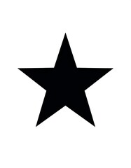 Fototapeta premium Solid black, five-pointed star, centered on a plain white background in portrait orientation