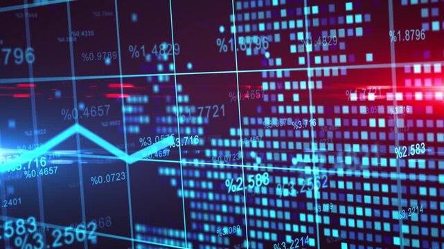 Financial stock market chart and candlestick data trends with investment analytics for trading and portfolio management.