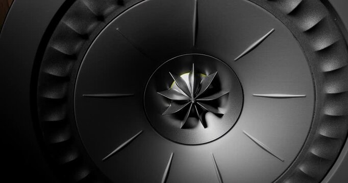 Dynamic Bass Speaker Macro Footage