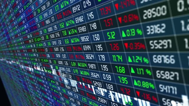 Financial stock market chart and candlestick data trends with investment analytics for trading and portfolio management.