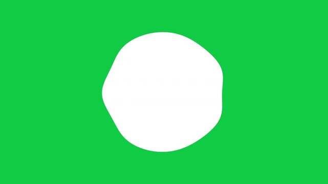 White Near Circular Organic Blob Shape Breathing on Green Screen, Looping Animation