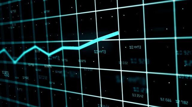 Financial stock market chart and candlestick data trends with investment analytics for trading and portfolio management.