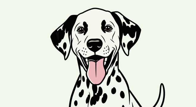 Happy Dalmatian Dog Portrait