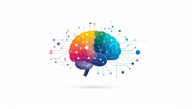 Colorful brain connections illustration representing neuroscience and mental health