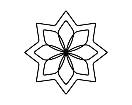 Mandala ornament geometric pattern flower shape star design for branding creative art and decoration