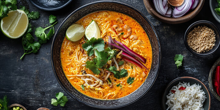 Northern Thai coconut curry soup called Khao Soi