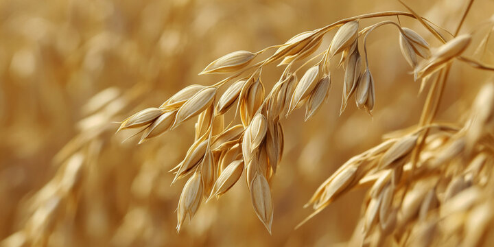 Oat plant in a field with a blurred background